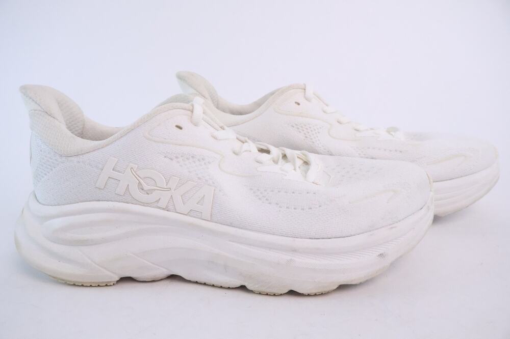 Hoka One One Clifton 10 White 1162031-WWH Women's 8B Running Casual Shoes #138